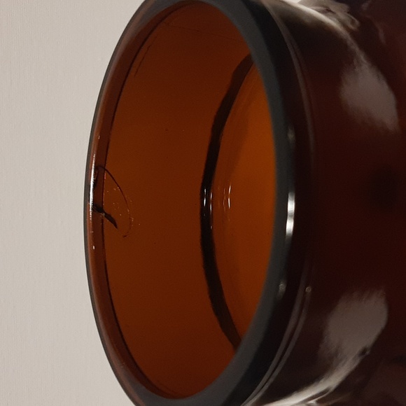 Vintage Dark Amber Fleur-de-lis Cremora Apothecary Jar - Picture 5 of 8